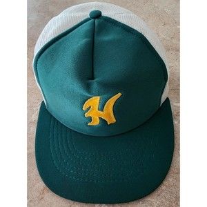 Mesh Adjustable Green and White Hat
